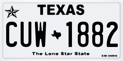 TX license plate CUW1882