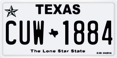 TX license plate CUW1884