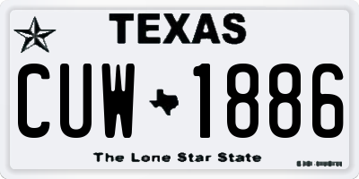 TX license plate CUW1886