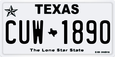 TX license plate CUW1890