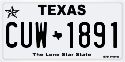 TX license plate CUW1891