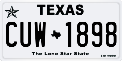 TX license plate CUW1898