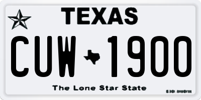 TX license plate CUW1900