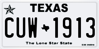 TX license plate CUW1913