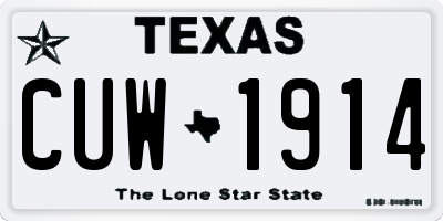 TX license plate CUW1914