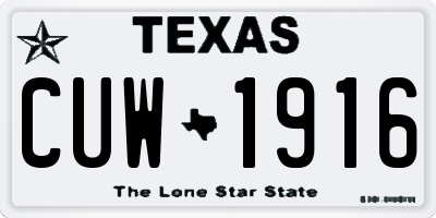 TX license plate CUW1916