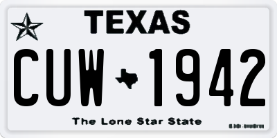 TX license plate CUW1942