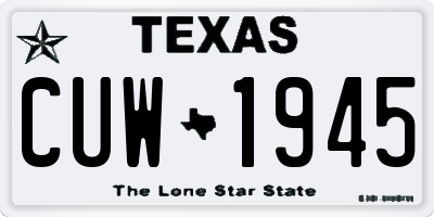 TX license plate CUW1945