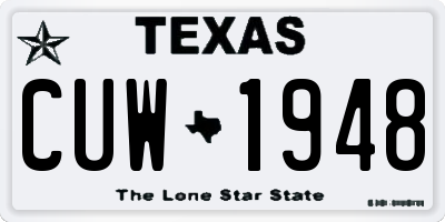 TX license plate CUW1948