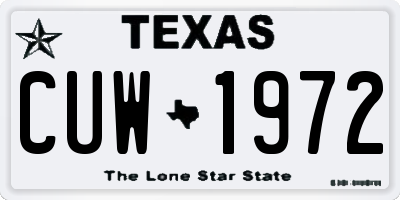 TX license plate CUW1972