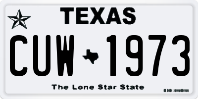 TX license plate CUW1973