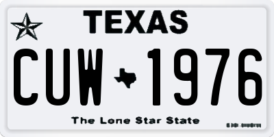 TX license plate CUW1976