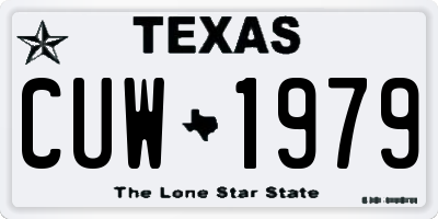 TX license plate CUW1979
