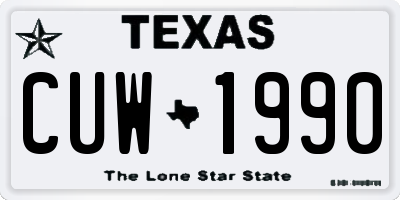 TX license plate CUW1990