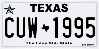TX license plate CUW1995