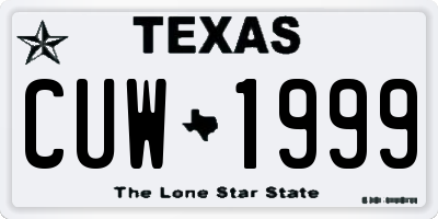 TX license plate CUW1999