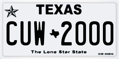 TX license plate CUW2000