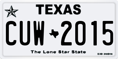 TX license plate CUW2015