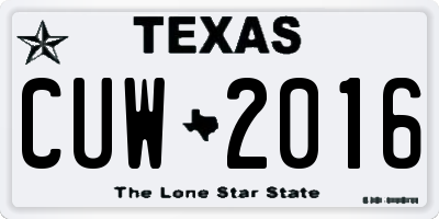 TX license plate CUW2016