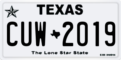 TX license plate CUW2019
