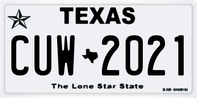 TX license plate CUW2021