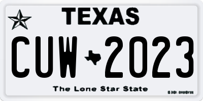 TX license plate CUW2023