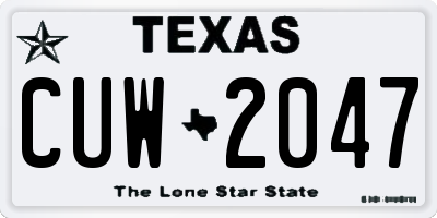 TX license plate CUW2047