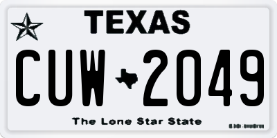 TX license plate CUW2049