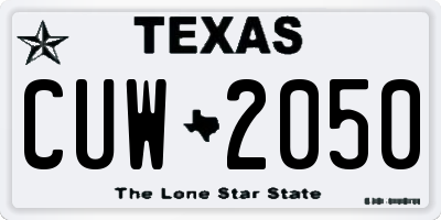 TX license plate CUW2050