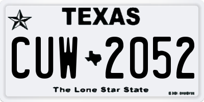 TX license plate CUW2052