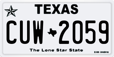 TX license plate CUW2059