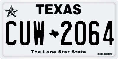 TX license plate CUW2064