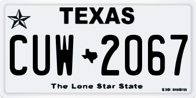 TX license plate CUW2067