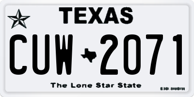 TX license plate CUW2071