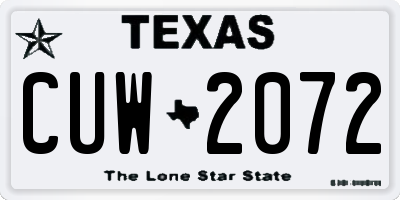 TX license plate CUW2072