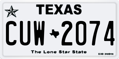TX license plate CUW2074