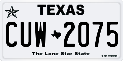 TX license plate CUW2075
