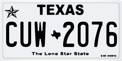 TX license plate CUW2076