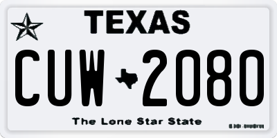TX license plate CUW2080