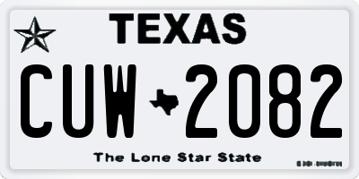 TX license plate CUW2082