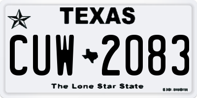 TX license plate CUW2083