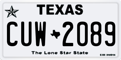 TX license plate CUW2089