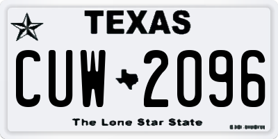 TX license plate CUW2096