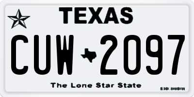 TX license plate CUW2097