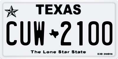 TX license plate CUW2100