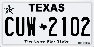 TX license plate CUW2102
