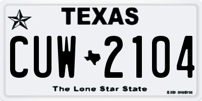 TX license plate CUW2104