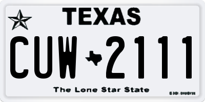TX license plate CUW2111