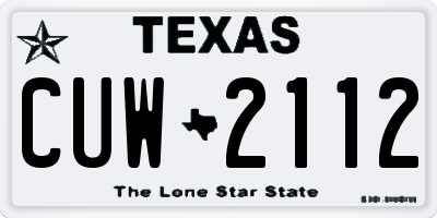 TX license plate CUW2112