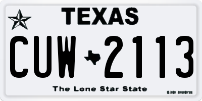TX license plate CUW2113